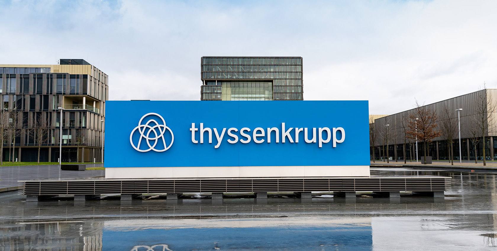 thyssenkrupp sign outside a company building